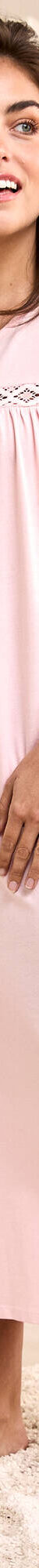 Chemise de nuit longue manches longues unie (rose) Chemise de nuit longue manches longues unie (rose)